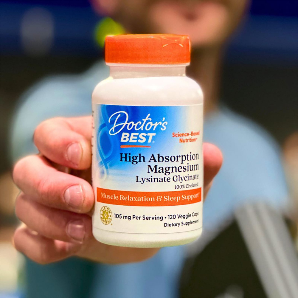 Doctor's Best, высокоусвояемый магний, 120 растительных капсул (52,5 мг в 1 капсуле)