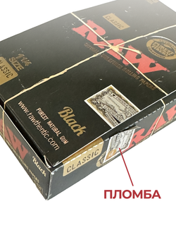 24уп. Бумажки RAW BLACK Classic Unrefined 1.25 для самокруток, конусов и джоинтов