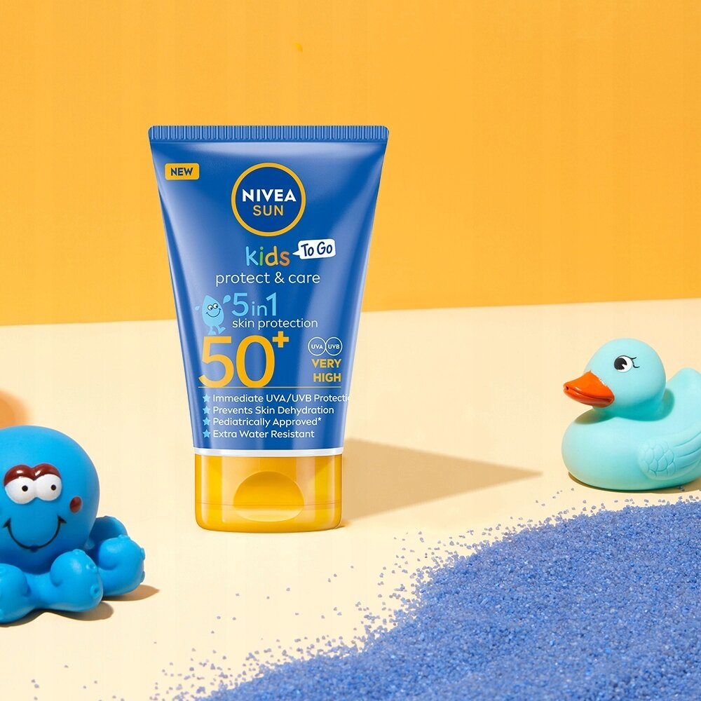 Солнцезащитный детский лосьон NIVEA SUN Kids Protect&Care 5 в 1, SPF50+, 50 мл (из Финляндии)