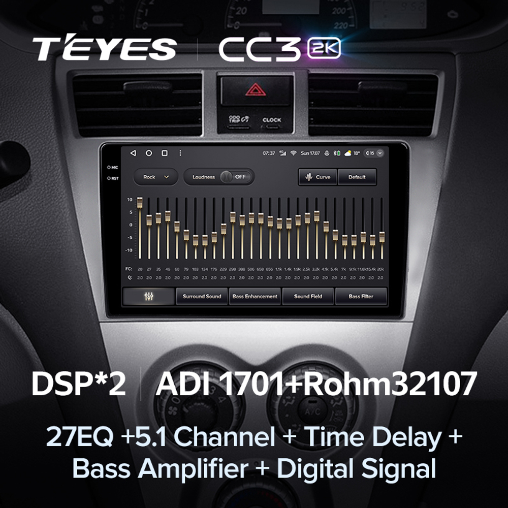 Teyes CC3 2K 9"для Toyota Belta, Vios, Yaris 2008-2012