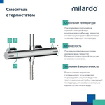 Душевая система термостат Milardo ILSSBTHM89 Идеал Спа (Ideal Spa) лейка "Тропический душ" ХРОМ