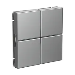 Выключатель четырехклавишный сценарный Systeme Electric ArtGallery Алюминий GAL000374