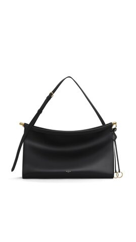 ALAÏA БОЛЬШАЯ СУМКА LE CLICK EAST WEST ИЗ ТЕЛЯЧЬЕЙ КОЖИ, ЧЕРНЫЙ