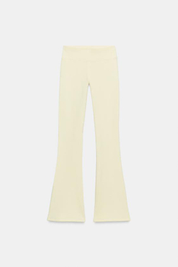 ZARA БРЮКИ FLARE ИЗ ФЛИСА, ЖЕЛТЫЙ
