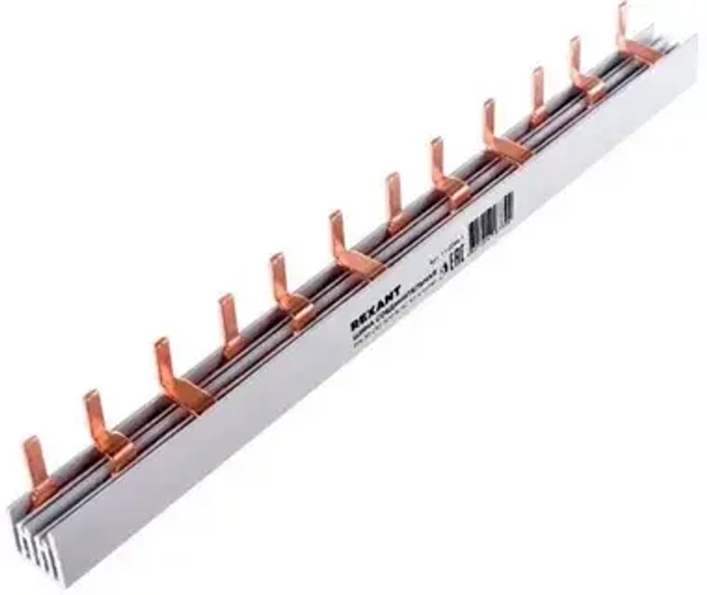 Шина соединительная типа PIN (IШтырь) 3П  63А  12PIN  22 см ИЭК  YNS21-3-063-22-12