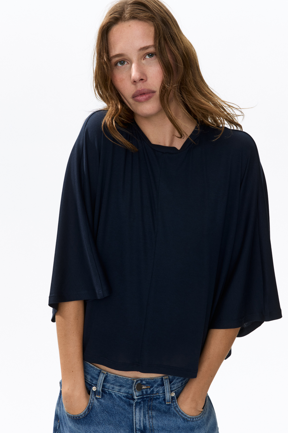 Футболка с рукавами «летучая мышь» — короткая модель - H&M