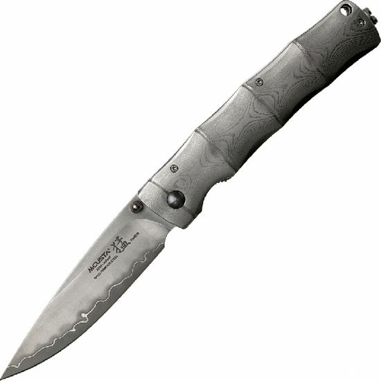 Складной нож Mcusta Shinra Maxima Takeri c клинком из стали SPG2 San Mai, рукоять Damascus