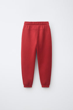 ZARA ОДНОТОННЫЕ БРЮКИ-ДЖОГГЕРЫ С НАШИВКОЙ, КРАСНЫЙ