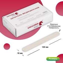 Шпатель медицинский одноразовый деревянный стерильный  150*18мм UNICORNMED
