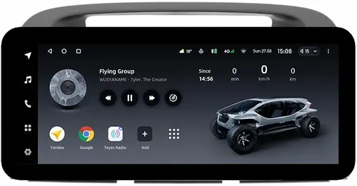 Магнитола для Toyota Camry 30 2001-2006 (рамка графитовая) - Teyes LUX ONE ROUND монитор 12.3" 2K QLED на Android 10, Быстрая, CarPlay, 4G SIM-слот