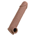 Коричневая удлиняющая насадка на член Life-Like Extension 8” - 20,25 см. (Цвет: коричневый)