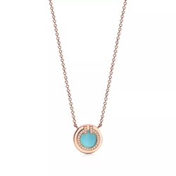 Подвеска из розового золота с бирюзой и бриллиантами, Tiffany 💠