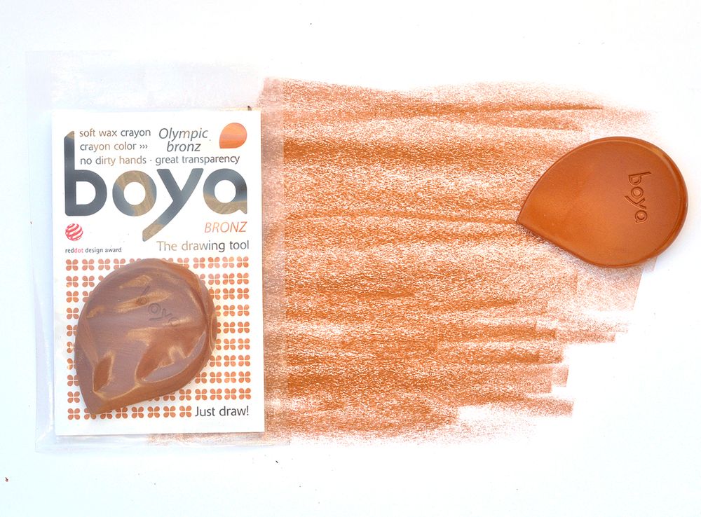 Пастель восковая Boya, мелок, 20 г, 1 шт, бронзовый