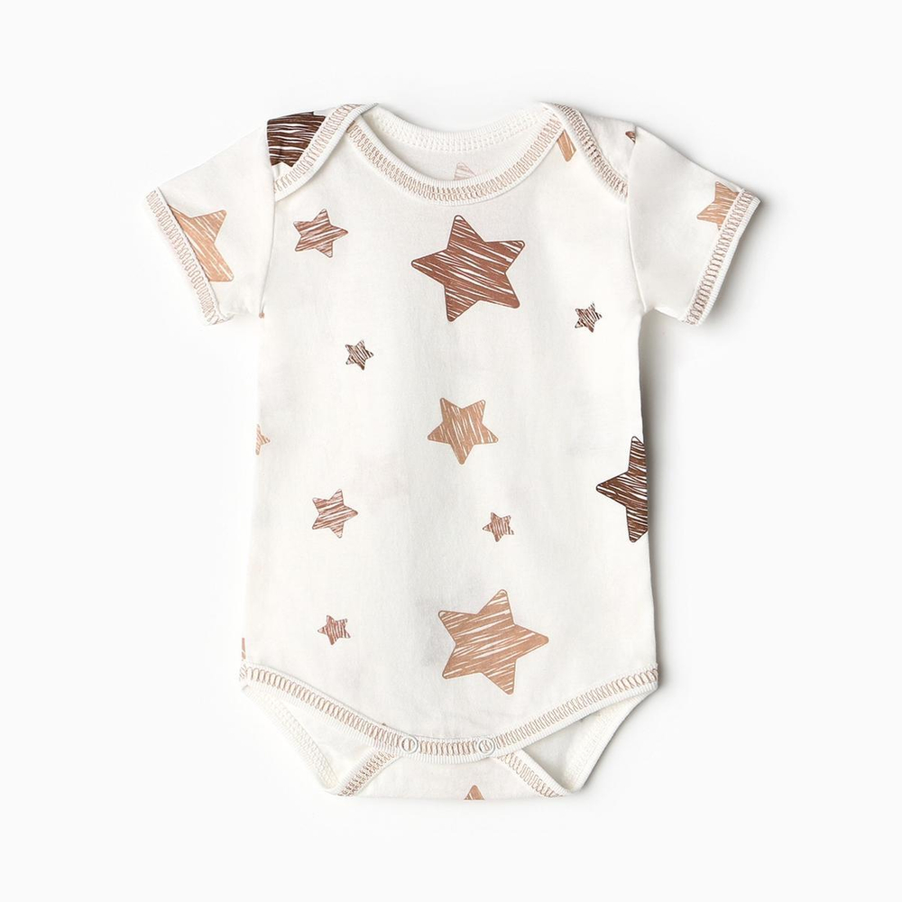 Набор боди 2шт. Звездочки, короны с коробка рукавом, р. 86, молочный (Bloom Baby)