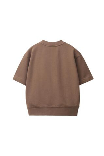 ZARA ТОЛСТОВКА С КОРОТКИМИ РУКАВАМИ И РЕЛЬЕФНОЙ НАДПИСЬЮ, СВЕТЛО-КОРИЧНЕВЫЙ