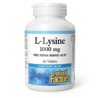 Natural Factors, L-Lysine 1000 mg 60 tabs | L-lizin aminokislotasi, 1000 mg, 60 tabletka