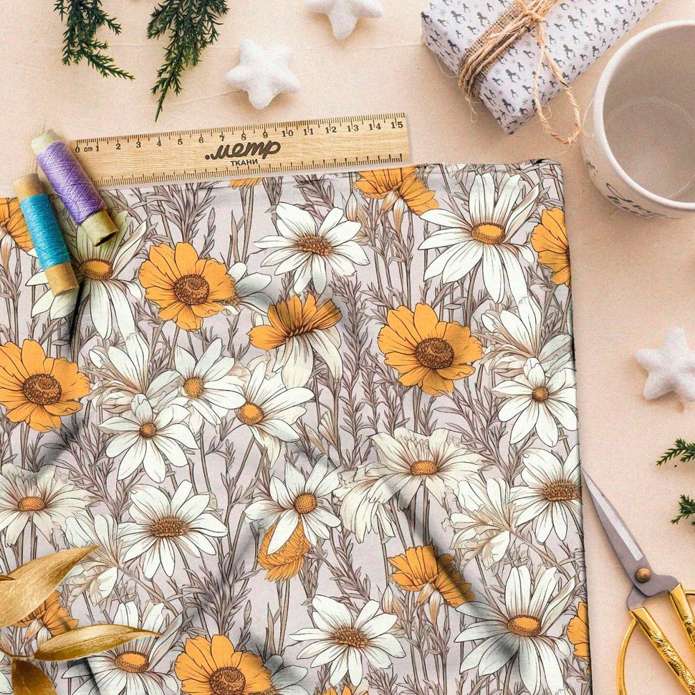 Ткань премиум мембрана спокойная флоральная мелодия