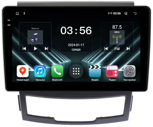 Магнитола для SsangYong Actyon 2 2011-2013 - FarCar S280 монитор 9.5" IPS на Android 13, CarPlay