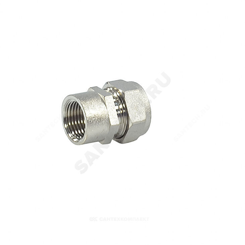 Муфта латунь никель 15Aх1/2" обжим/ВР STAHLMANN SSFL1501/2NEF