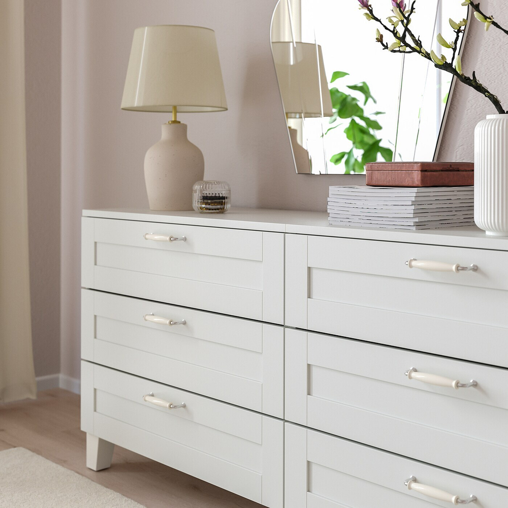 IKEA KLINGSTORP (ИКЕА КЛИНГСТОРП) — Ручка, крем/хром, 141 мм, фото 3