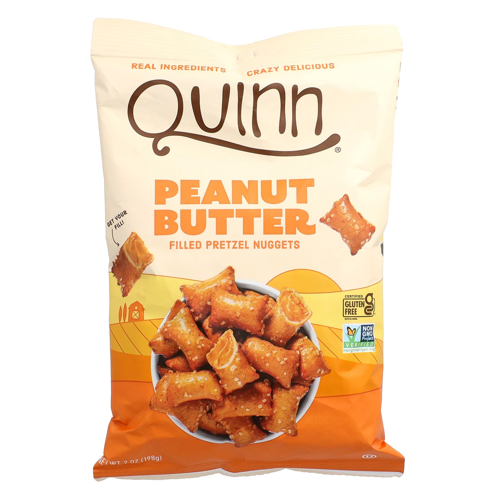 Quinn Snacks, крендели с начинкой, с арахисовой пастой, 198 г (7 унций)