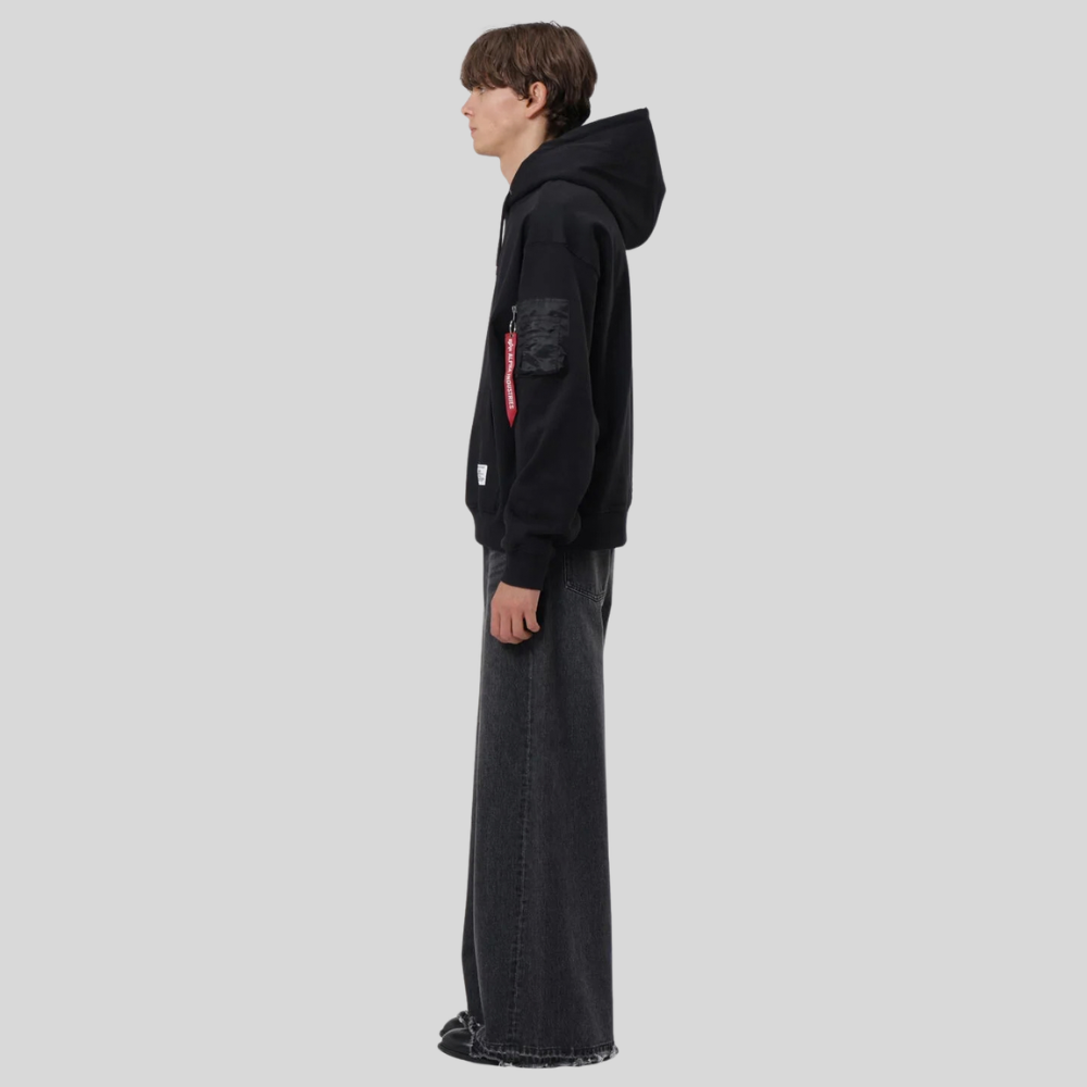 Толстовка Alpha Industries Utility Pocket Hoodie Relaxed Fit Black (Черная)