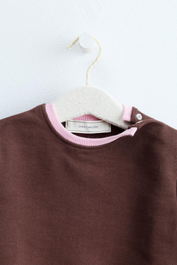 ZARA TIMELESS — ТОЛСТОВКА С КОНТРАСТНОЙ ОТДЕЛКОЙ, КОРИЧНЕВЫЙ