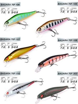 Воблеры плав. LJ Pro Series BASARA F 07.00/012SET 6шт. набор