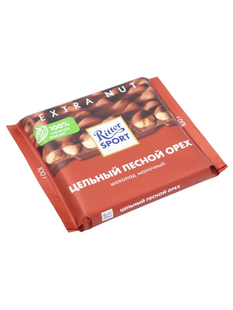 Шоколад молочный Ritter Sport Цельный лесной орех 100 г x 4 шт