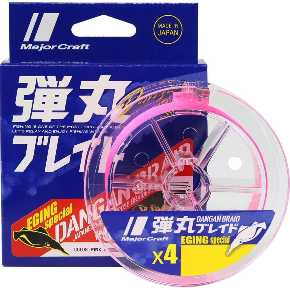 Шнур плетеный Major Craft Dangan Braid 150m X4 (розовый) DBL4-150/0.4PK