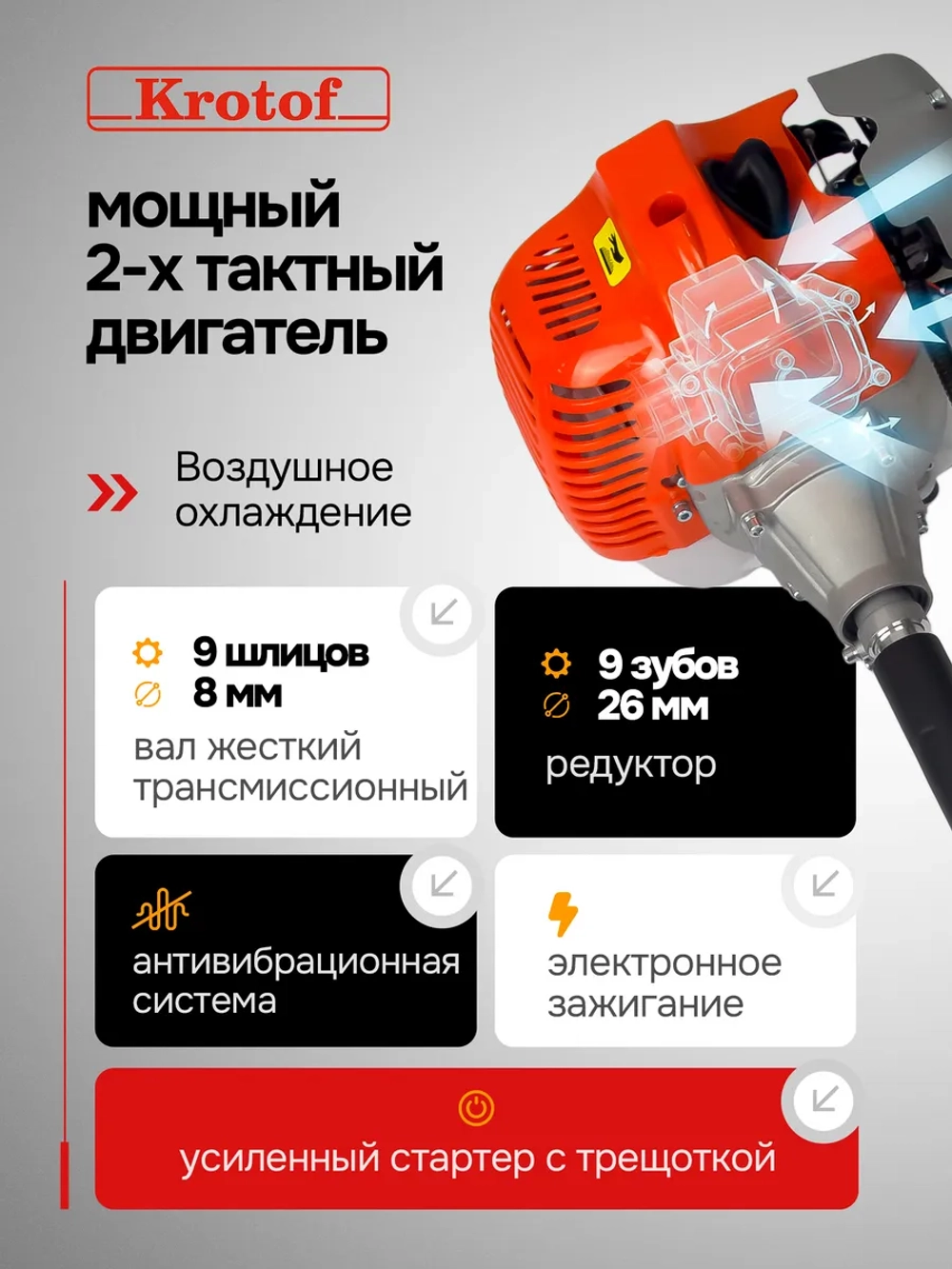 Триммер бензиновый БТ-5220S бензотриммер