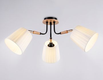 Светильник потолочный 3*Е27 TR4731/3 BK/LWD чёрный/светлое дерево Traditional Modern Ambrella