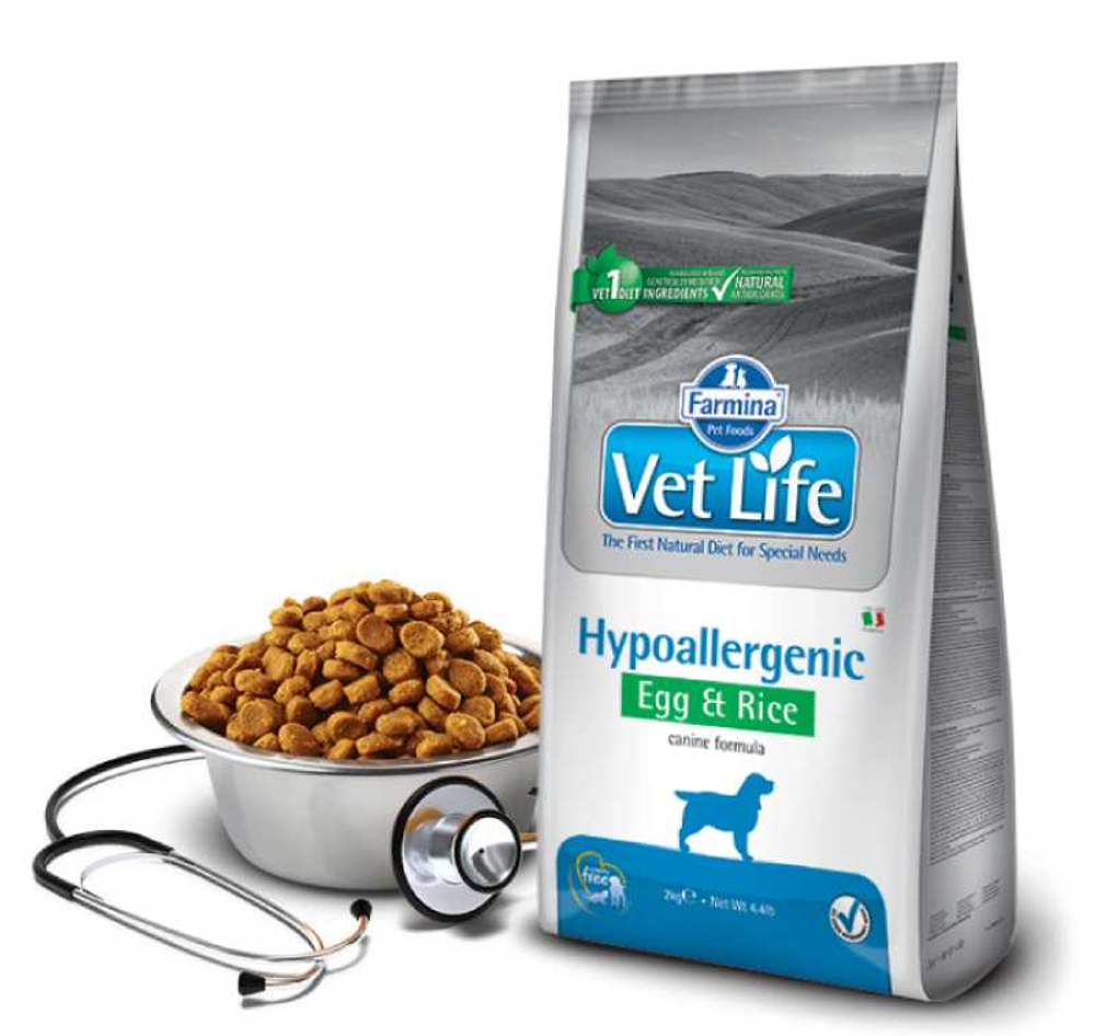 Сухой корм FARMINA Vet Life Hypoallergenic для взрослых собак всех пород при пищевой аллергии, яйцо с рисом - 2 кг