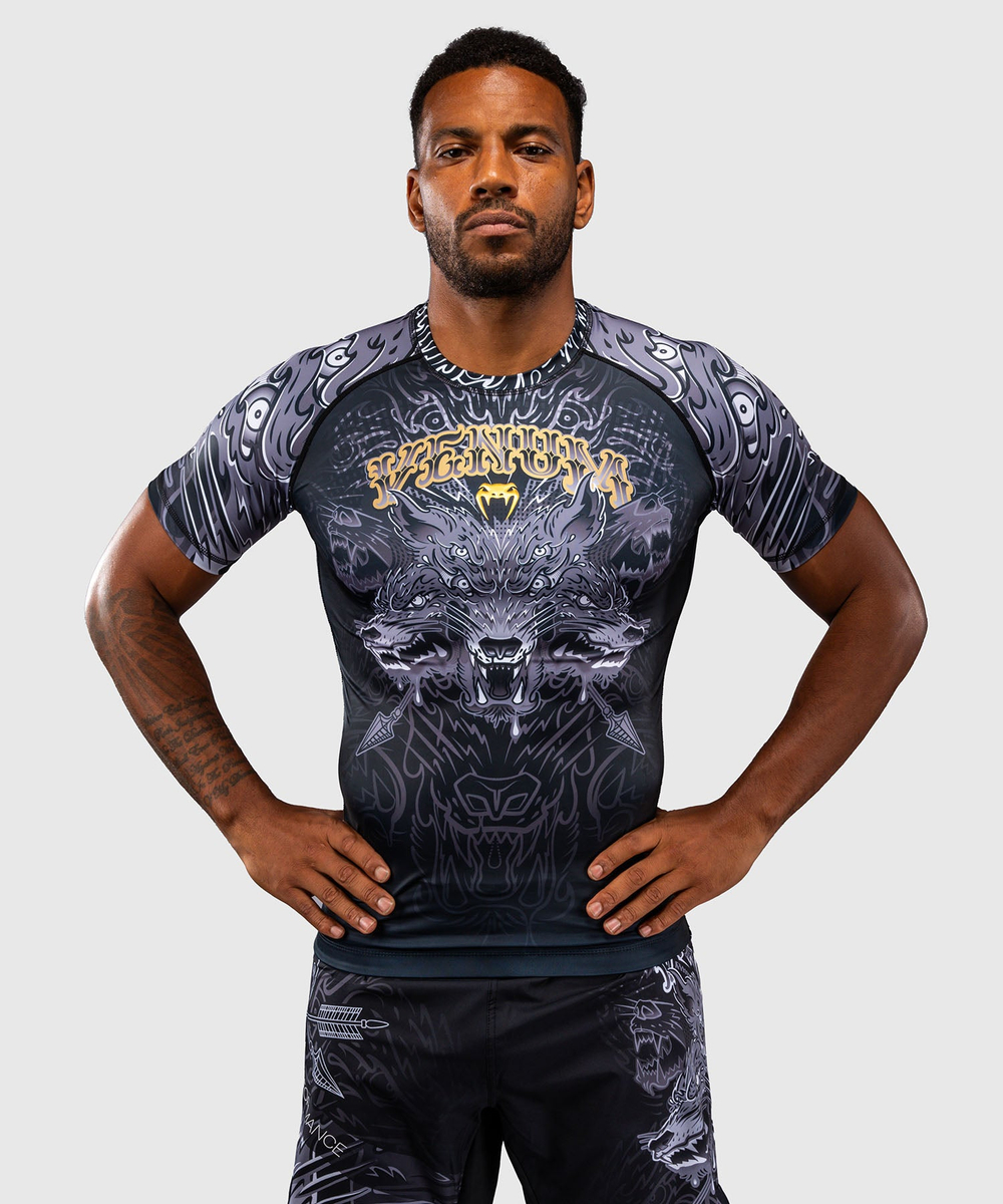 Рашгард Venum Wolf Atak Black/Grey S/S