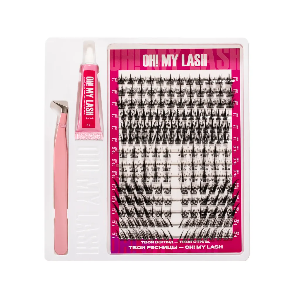 Набор черных накладных ресниц 3в1 "Tokyo" OH! MY LASH