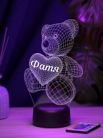 Ночник "Мишка с именем Фатя" - подарок девочке, девушке