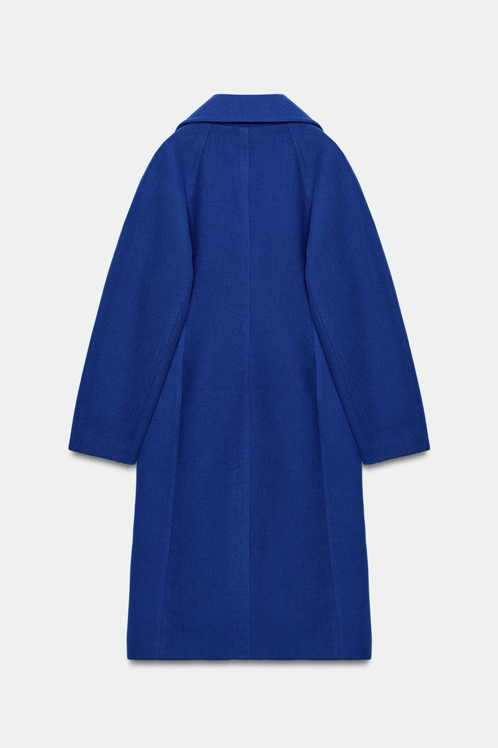 ZARA ПАЛЬТО ОВЕРСАЙЗ СО СПУЩЕННЫМИ ПЛЕЧАМИ, ЯРКО-СИНИЙ