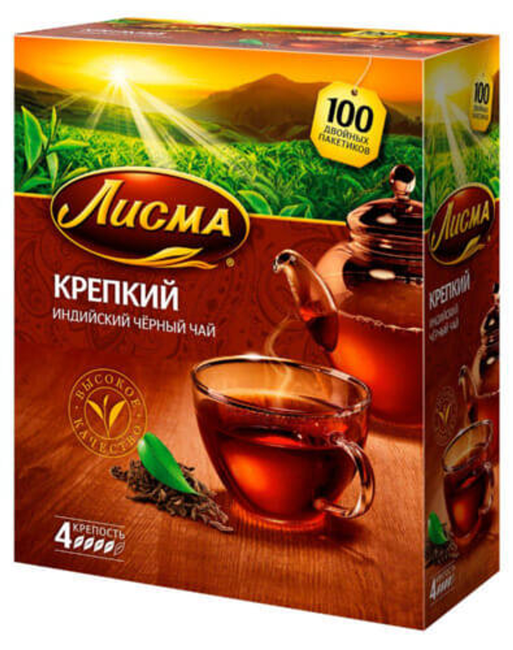 Чай в пакетиках Лисма Крепкий 100 шт