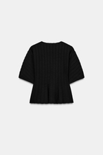ТОП ИЗ ТРИКОТАЖА В РУБЧИК — ZARA
