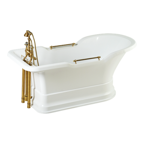 Ванна Migliore Impero Podium 25811 180x87хH76 см. белая, подиум белый бронза