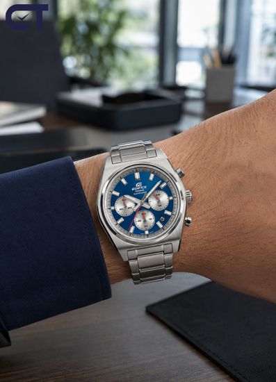 CASIO EFB-730D-2AVUDF EDIFICE мужские наручные часы — спортивный хронограф с синим циферблатом