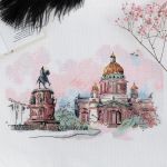 Набор для вышивания нитками Panna, Путешествие по Петербургу, 30.5х22.5 см