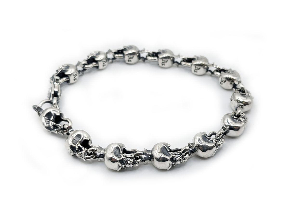 Браслет серебряный Skulls AZB-041