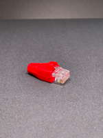 10 пар. Коннектор и колпачок для интернет кабеля RJ45 cat.5e 8P8C, неэкранированный, штекер для витой пары, для разъемов коннектора патч корда, для интернет кабеля диаметр 6,5 мм, красный