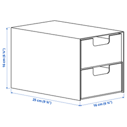 IKEA GÄRDESGÅRD  (ИКЕА ГЭРДЕСГОРД)  -  Мини-комод, 2 ящика - натуральный 16x25 см