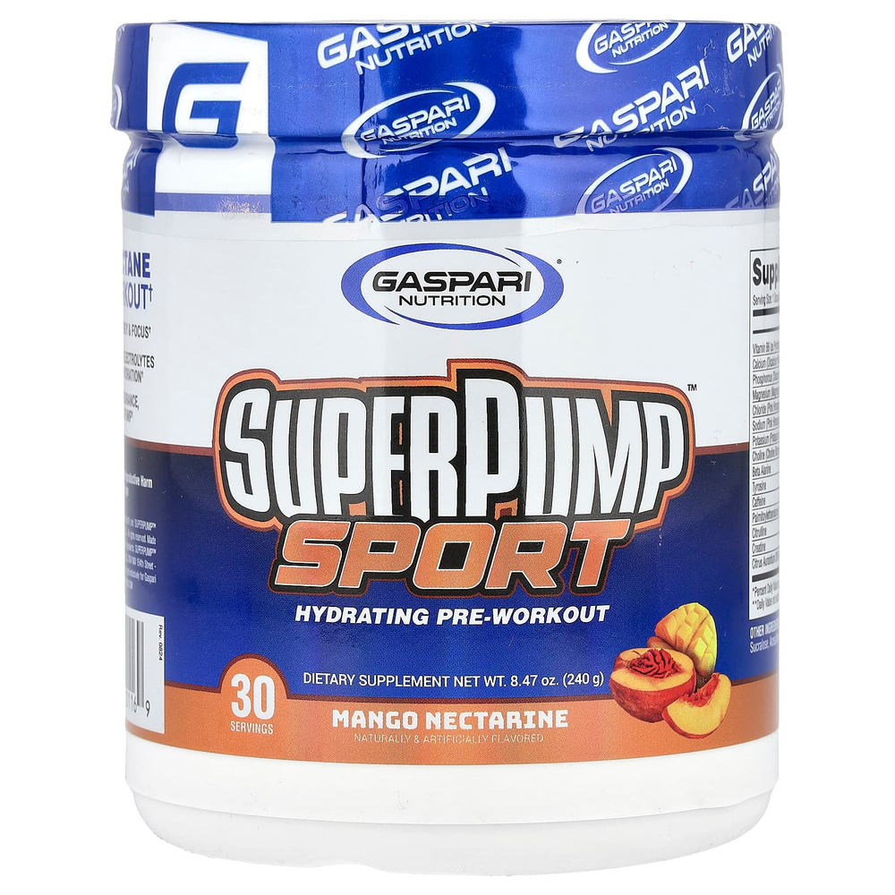 Gaspari Nutrition, SuperPump ™ Sport, увлажняющее средство перед тренировкой, нектарин из манго, 240 г (8,47 унции)