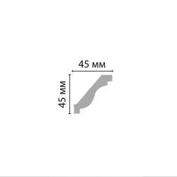 Плинтус потолочный гладкий Decomaster 96612 45х45х2400мм