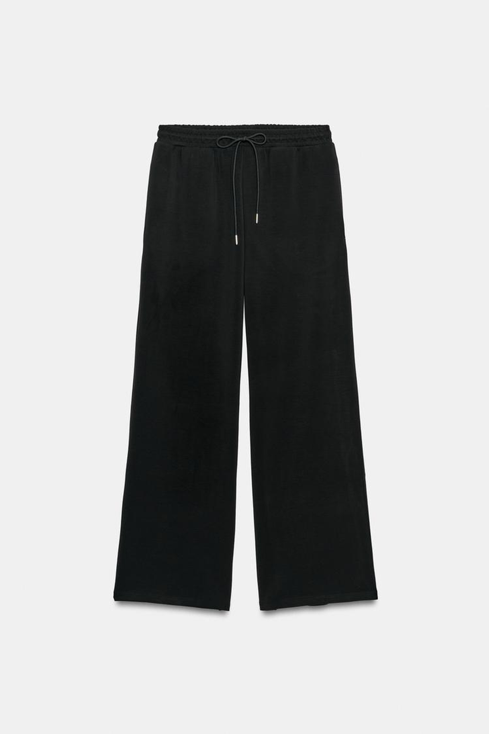 ZARA ПРЯМЫЕ ДЛИННЫЕ БРЮКИ, ЧЕРНЫЙ