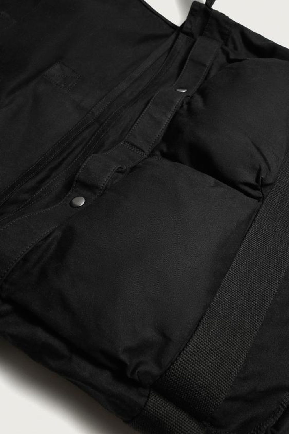 ZARA СУМКА ИЗ ВОЩЕНОЙ ТКАНИ, ЧЕРНЫЙ