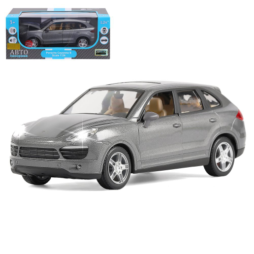 Модель 1:24 Porsche Cayenne S, серый, откр. двери, капот и багажник, свет, звук